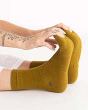Load image into Gallery viewer, Hamilton Possum Merino Wool Socks - Ecru Olive
