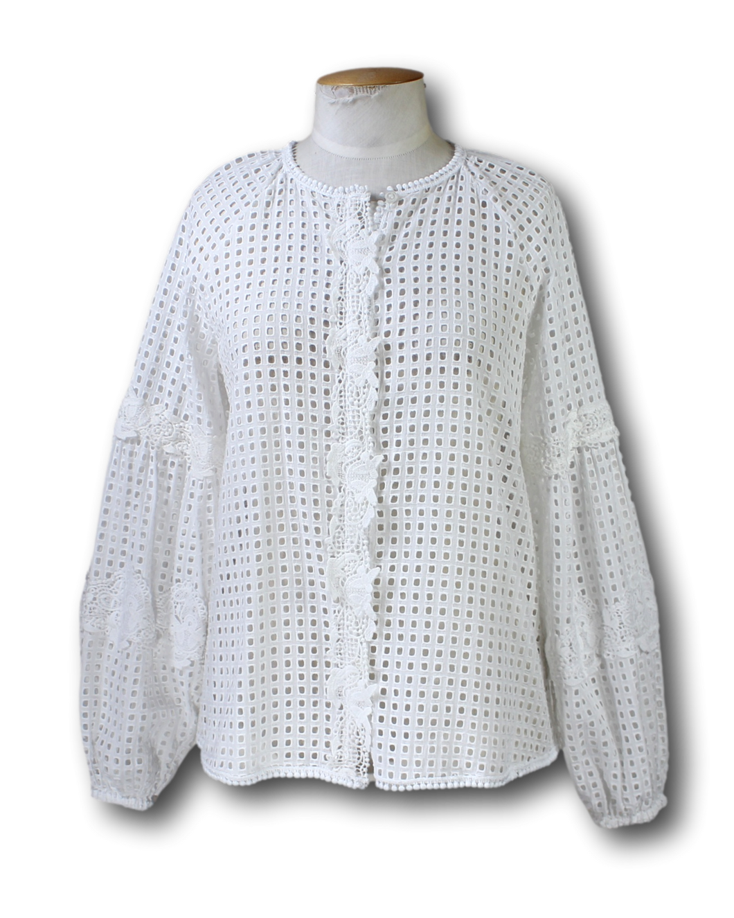 Pinko. Broderie Long Sleeve Blouse - Size M