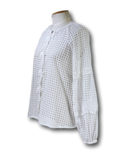 Pinko. Broderie Long Sleeve Blouse - Size M