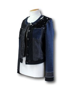Pinko. Denim & Sequin Jacket - Size M/10