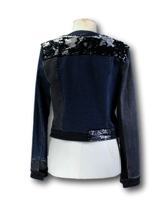 Pinko. Denim & Sequin Jacket - Size M/10