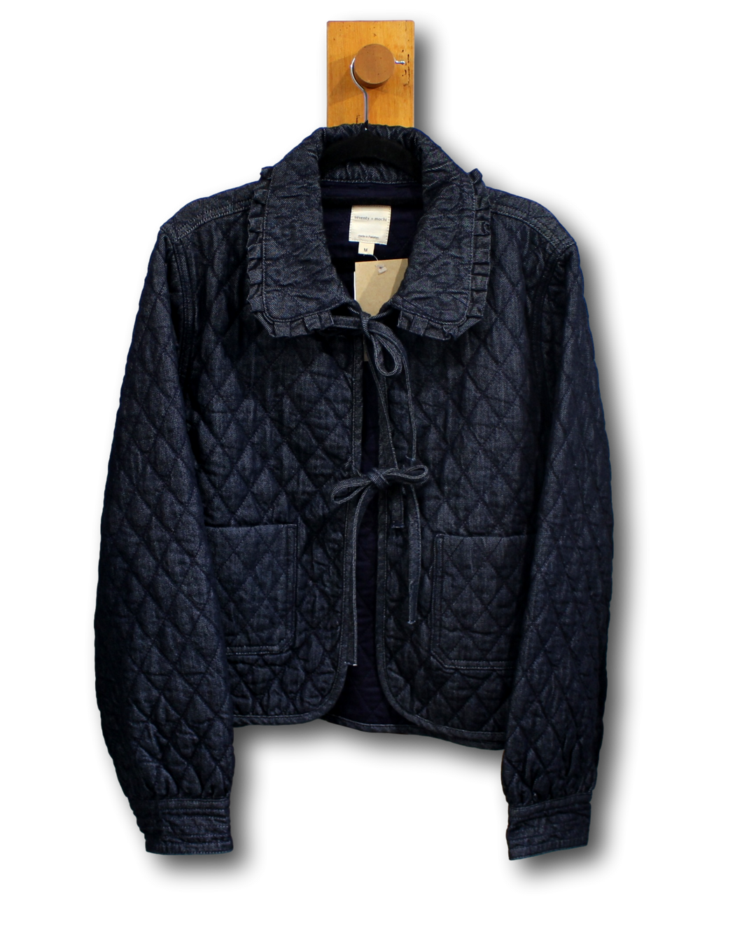 Seventy + Mochi. Heidi Quilted Denim Jacket. Size M