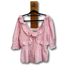 Load image into Gallery viewer, Damson Madder. Gingham Top. Size 18 (Fits 16/18)
