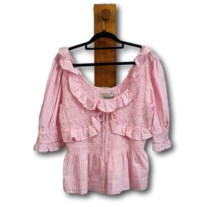 Damson Madder. Gingham Top. Size 18 (Fits 16/18)