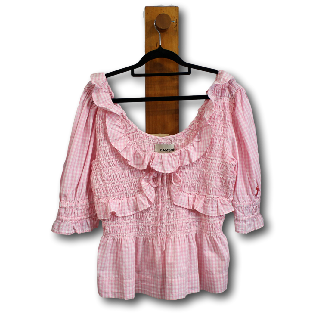 Damson Madder. Gingham Top. Size 18 (Fits 16/18)