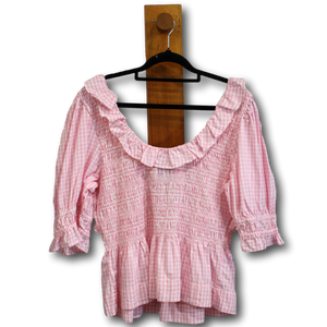 Damson Madder. Gingham Top. Size 18 (Fits 16/18)