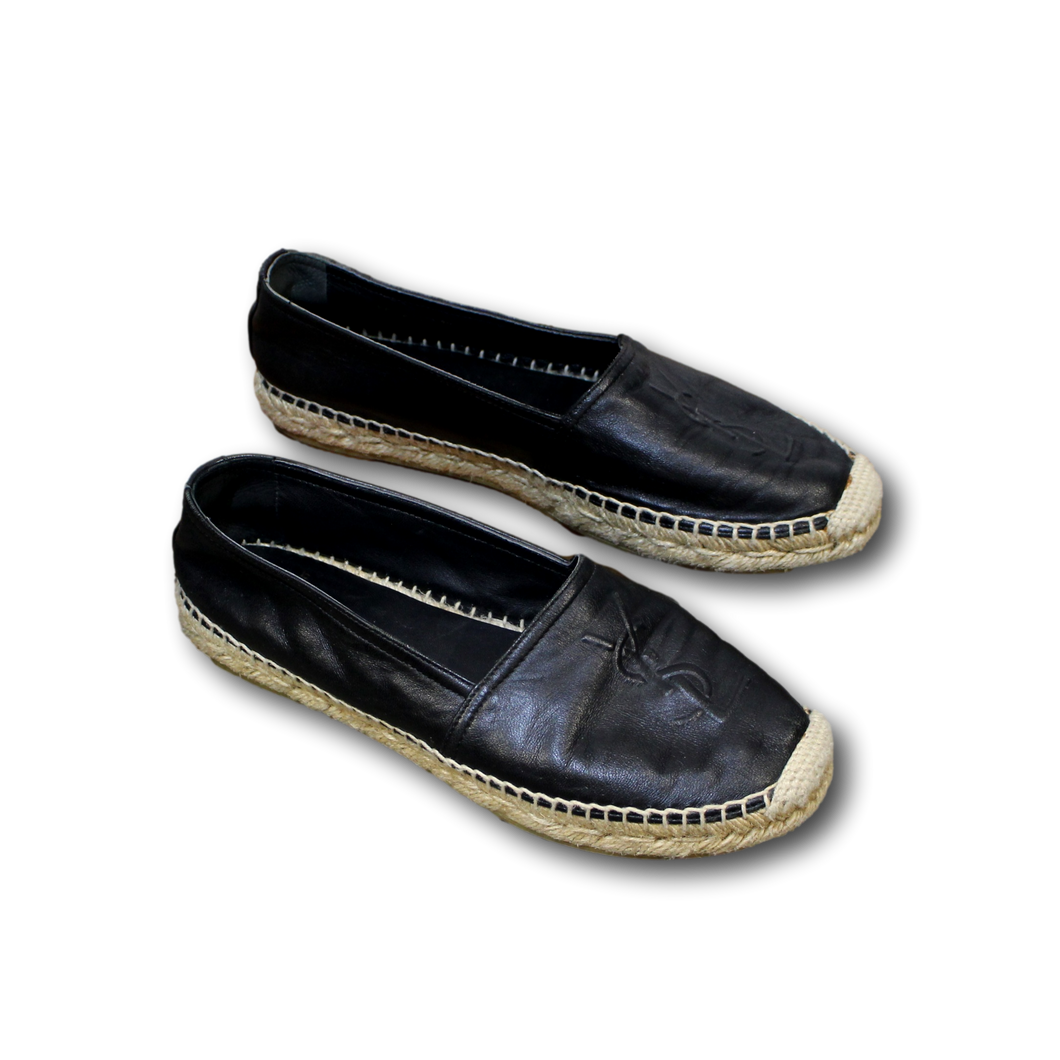 Saint Laurent. Logo Embossed Espadrilles. Size 36 (Fits as a 36.5/37)