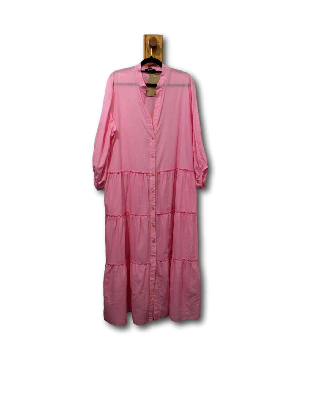 Repertoire. Tiered Midi Shirt Dress. Size 14