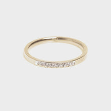 Load image into Gallery viewer, Pure steel thin ring with crystals - Gold
