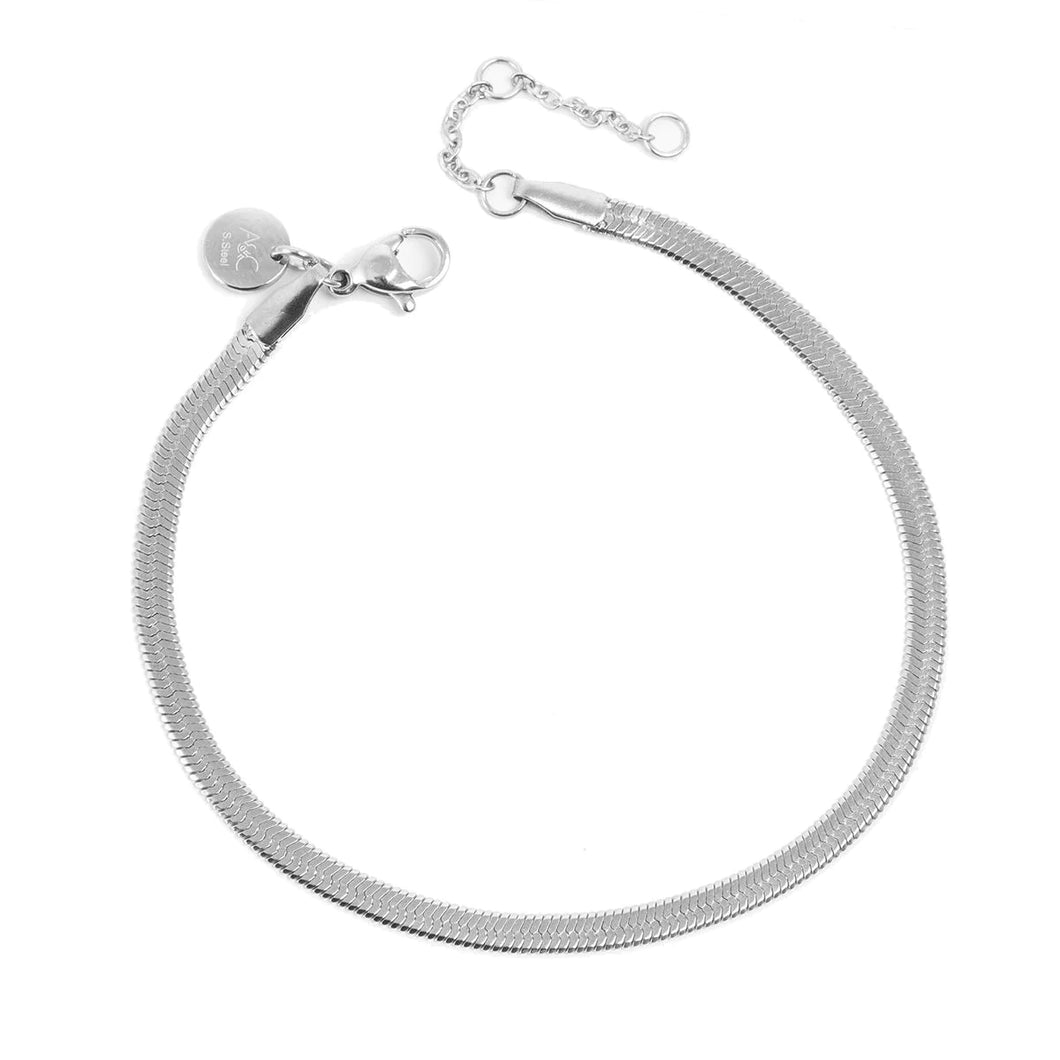 Pure steel Snake Chain Anklet  - Silver