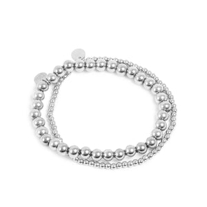 Pure Steel Bead Bracelet Set