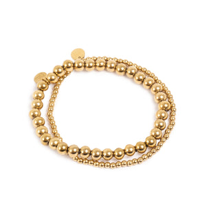 Pure Steel Bead Bracelet Set