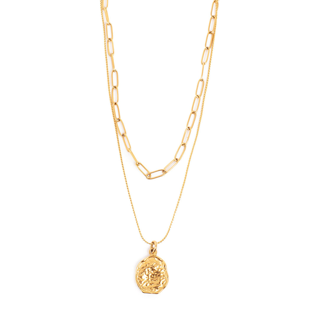 Pure Steel 14K Layered Necklace