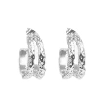Load image into Gallery viewer, Pure Steel and 14k Double Hoop Earrings
